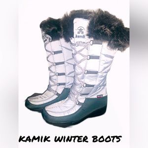 KAMIK PORTO DRI-CLIMATE GRAY & SILVER WEATHER TECH WINTER BOOTS -NWT